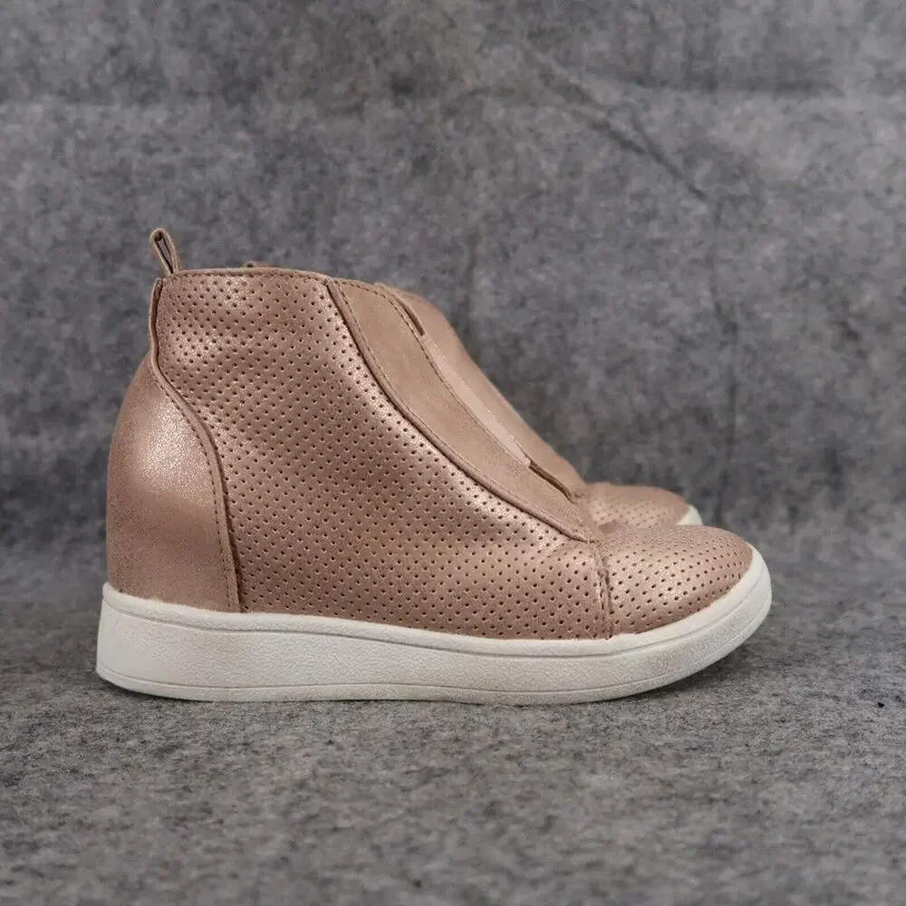 Mia Kids Shoes Girls 12 Sneakers Fashion Hidden Wedge Perforated Zip Rose Gold